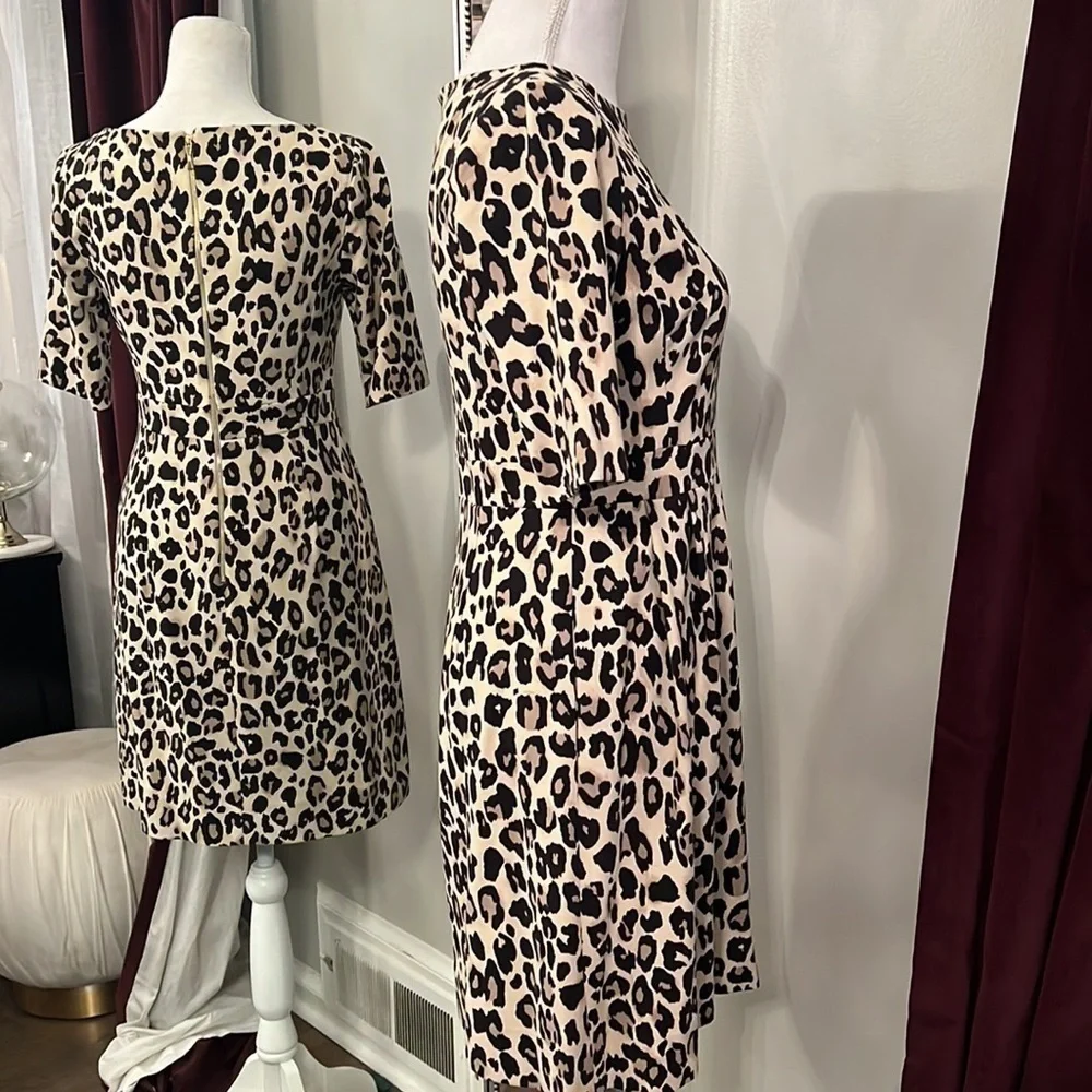 Kate Spade Leopard Print Ponte Dress Size 6